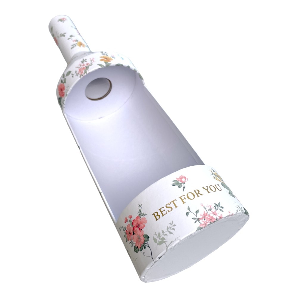 Cutie în formă de sticlă model floral - alb 3 - craftup.ro