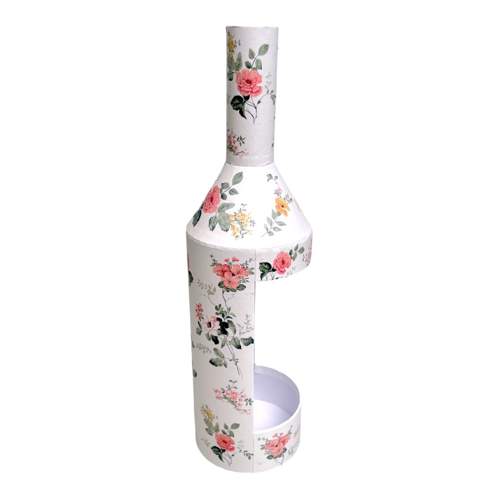 Cutie în formă de sticlă model floral - alb 4 - craftup.ro
