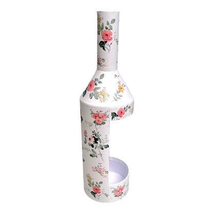 Cutie în formă de sticlă model floral - alb 4 - craftup.ro