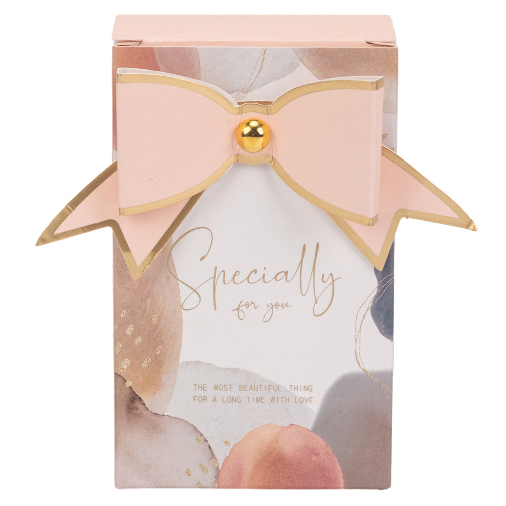 Cutie mică dreptunghiulară Specially for you cu fundă – roz (set 50 buc) – 6.5×4.5×10.5cm 1 - craftup.ro