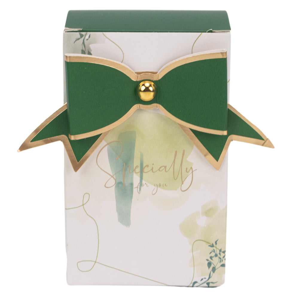 Cutie mică dreptunghiulară Specially for you cu fundă – verde (set 50 buc) – 6.5×4.5×10.5cm 1 - craftup.ro