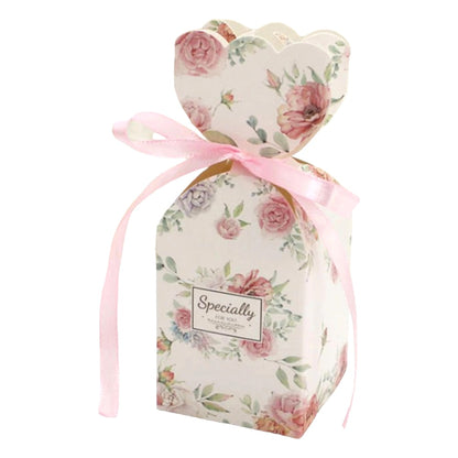 Cutie mică în formă de vază cu fundă satinată - roz (set 50 buc) 5x5x6.5cm 1 - craftup.ro