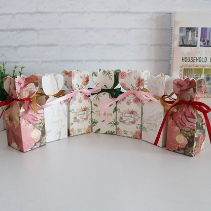 Cutie mică în formă de vază cu fundă satinată - (set 50 buc) 5x5x6.5cm 4 - craftup.ro
