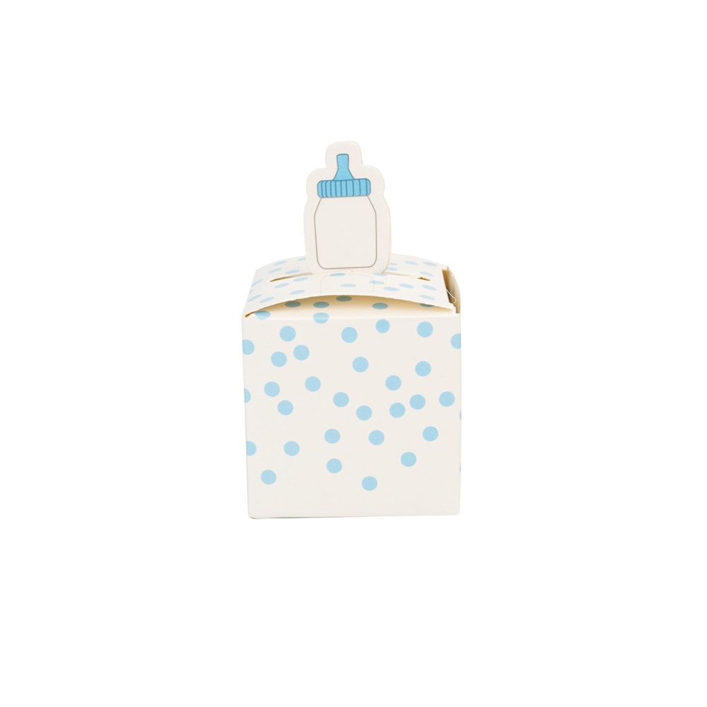 Cutie mică pătrată cu biberon - bleu (set 50 buc) 1 - craftup.ro
