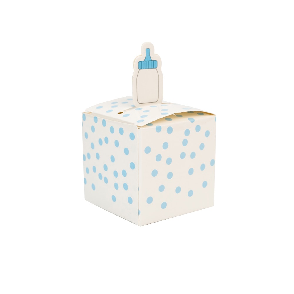 Cutie mică pătrată cu biberon - bleu (set 50 buc) 4 - craftup.ro