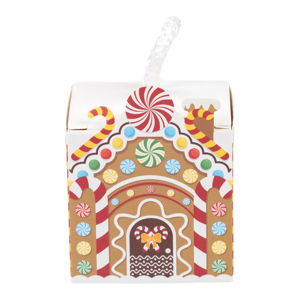 Cutie pătrată de Crăciun cu mâner de sfoară alb - maro 1 - craftup.ro
