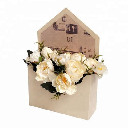 Cutie solidă tip plic - beige ziar - craftup.ro