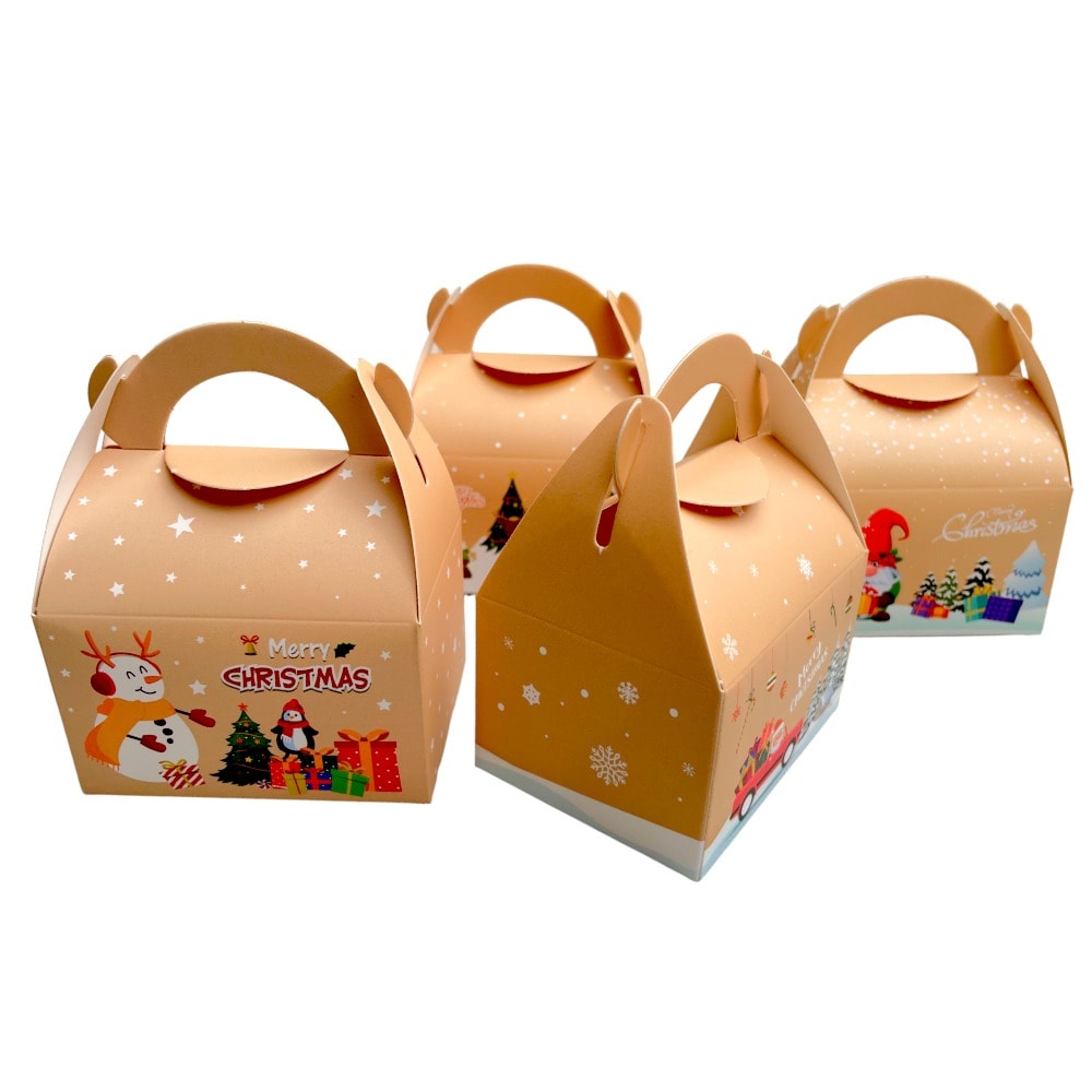 Cutii Crăciun cu mâner mix 4 modele (set 24 buc) 8x6x11cm 4 - craftup.ro