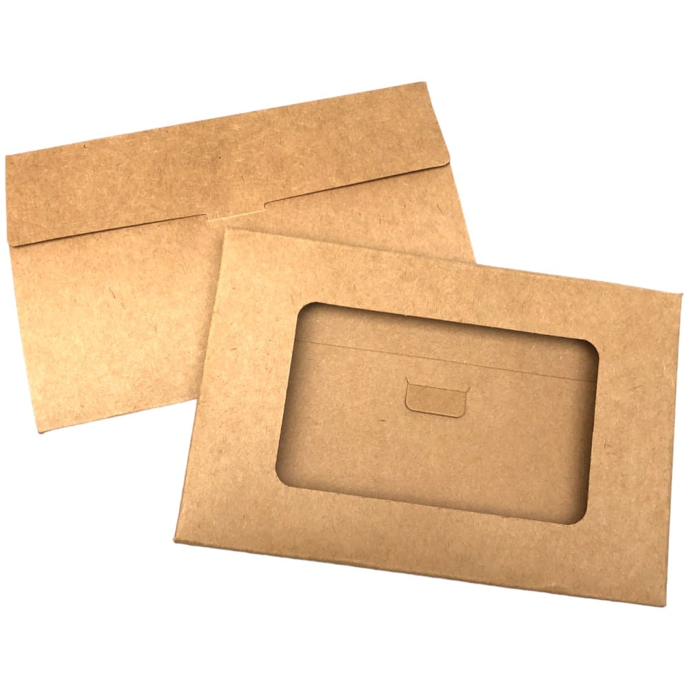 Cutii mici dreptunghiulare cu fereastră - kraft (set 100 buc) 15.5x10x0.5cm 1 - craftup.ro