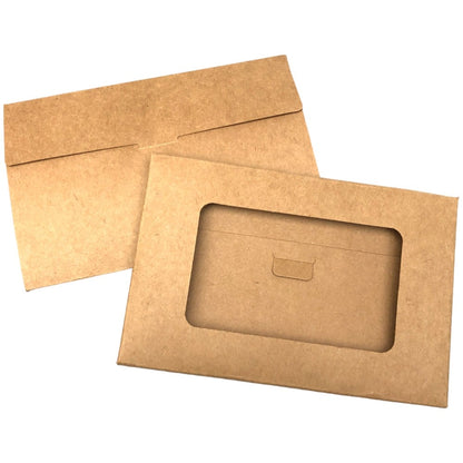 Cutii mici dreptunghiulare cu fereastră - kraft (set 100 buc) 15.5x10x0.5cm 1 - craftup.ro