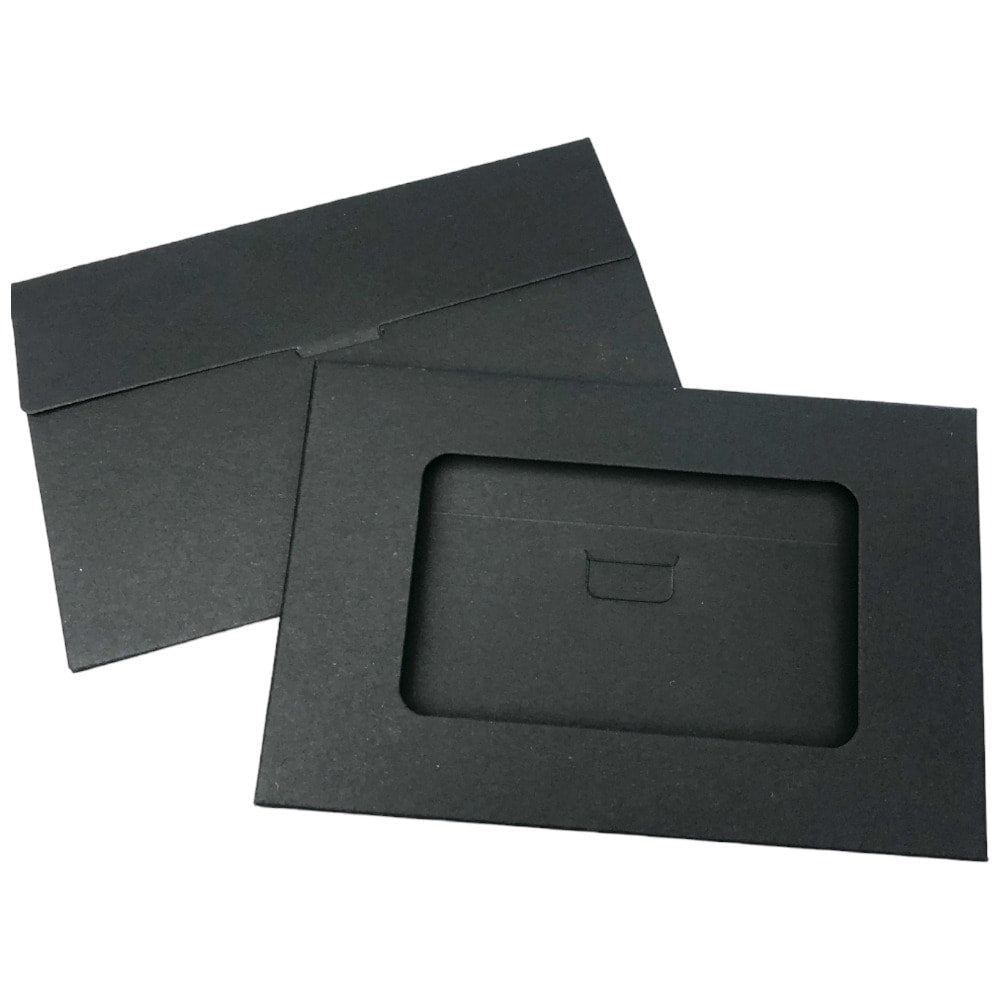 Cutii mici dreptunghiulare cu fereastră - negru (set 100 buc) 15.5x10x0.5cm 1 - craftup.ro