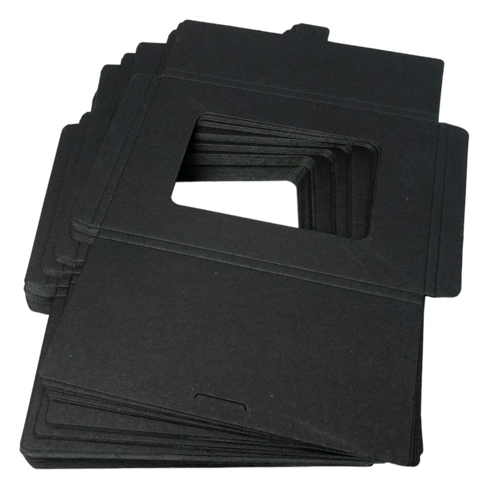 Cutii mici dreptunghiulare cu fereastră - negru (set 100 buc) 15.5x10x0.5cm 3 - craftup.ro