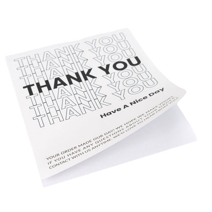 Stickere dreptunghiulare cu mesaj Thank you Have a nice day - negru 1
