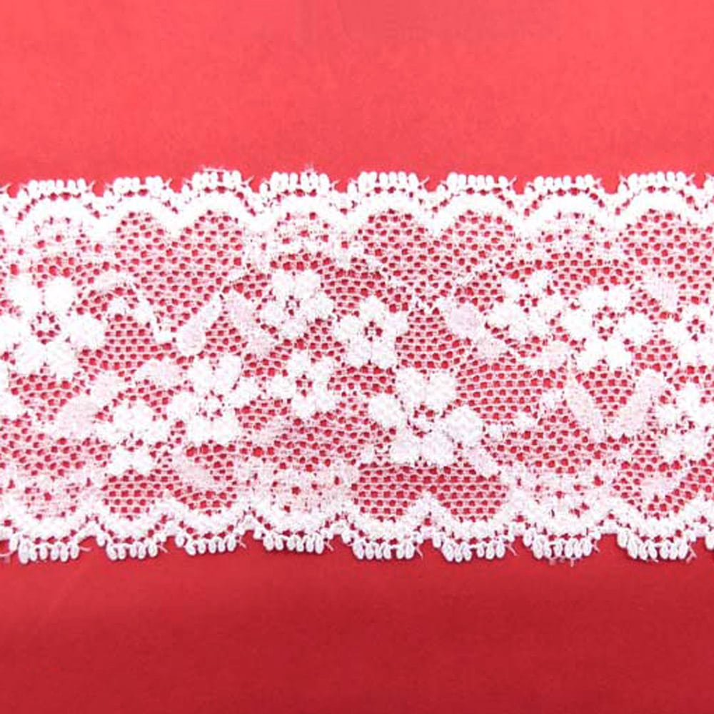 Dantela 5cm - model 6607 - alb - 1 - craftup.ro