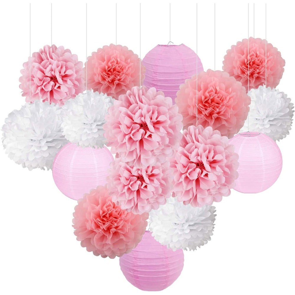 Decorațiuni hârtie pentru petreceri model rotund (set 15 buc) 1 - craftup.ro