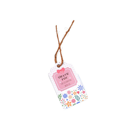 Etichete dreptunghiulare cu flori și mesaj Thank you 4x7cm - model 3 (set 50 buc) 1 - craftup.ro