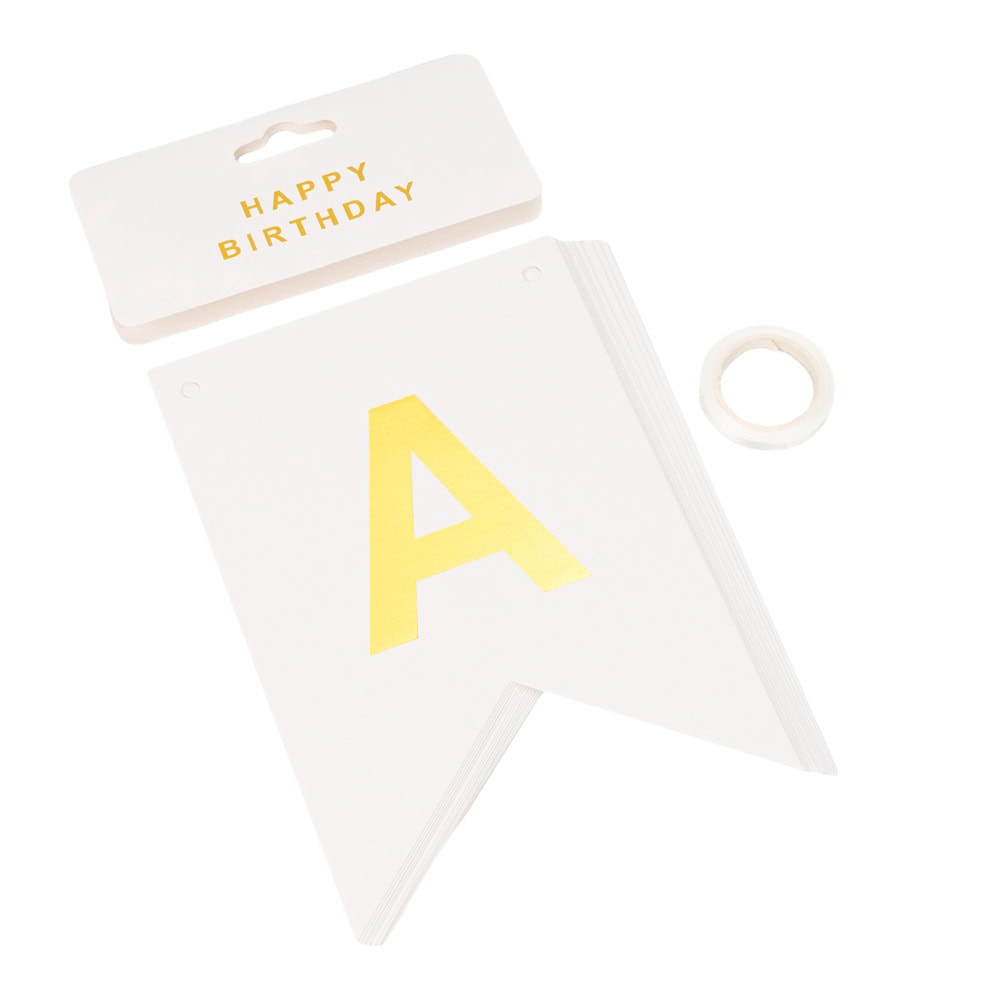 Foi hârtie cu litere pentru petrecere cu mesaj Happy Birthday - alb 2 - craftup.ro