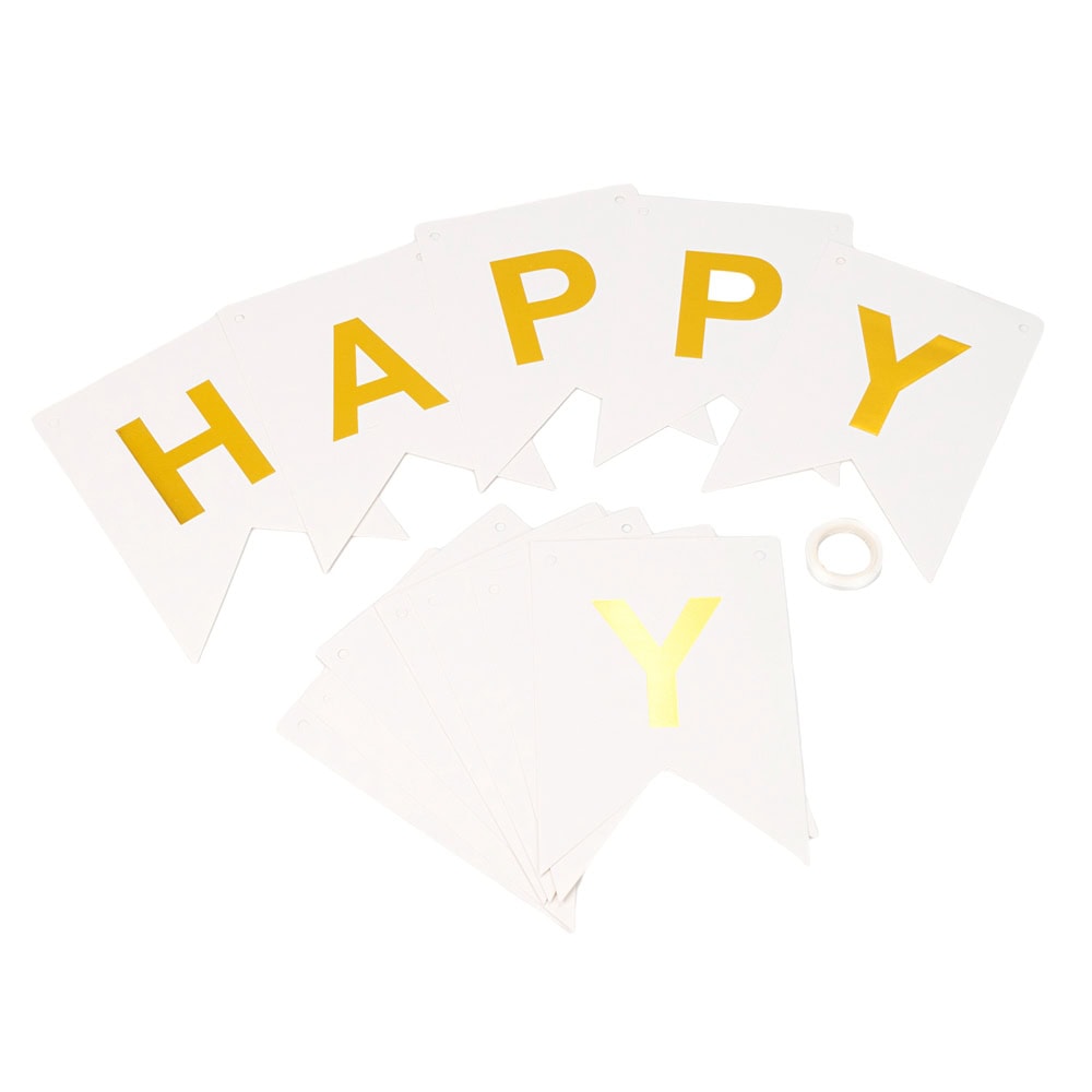Foi hârtie cu litere pentru petrecere cu mesaj Happy Birthday - alb 3 - craftup.ro