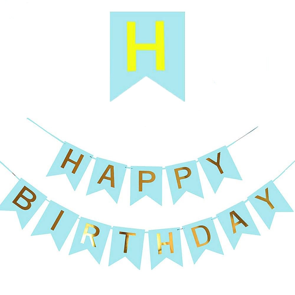 Foi hârtie cu litere pentru petrecere cu mesaj Happy Birthday - bleu 1 - craftup.ro