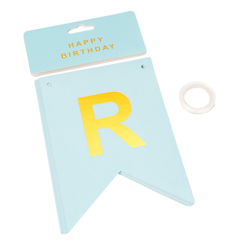 Foi hârtie cu litere pentru petrecere cu mesaj Happy Birthday - bleu 2 - craftup.ro