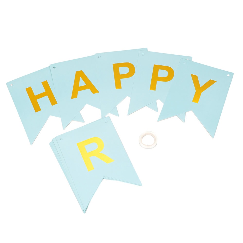 Foi hârtie cu litere pentru petrecere cu mesaj Happy Birthday - bleu 3 - craftup.ro
