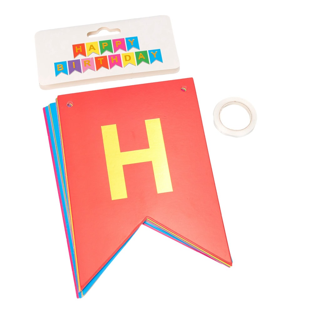 Foi hârtie cu litere pentru petrecere cu mesaj Happy Birthday - multicolor 2 - craftup.ro