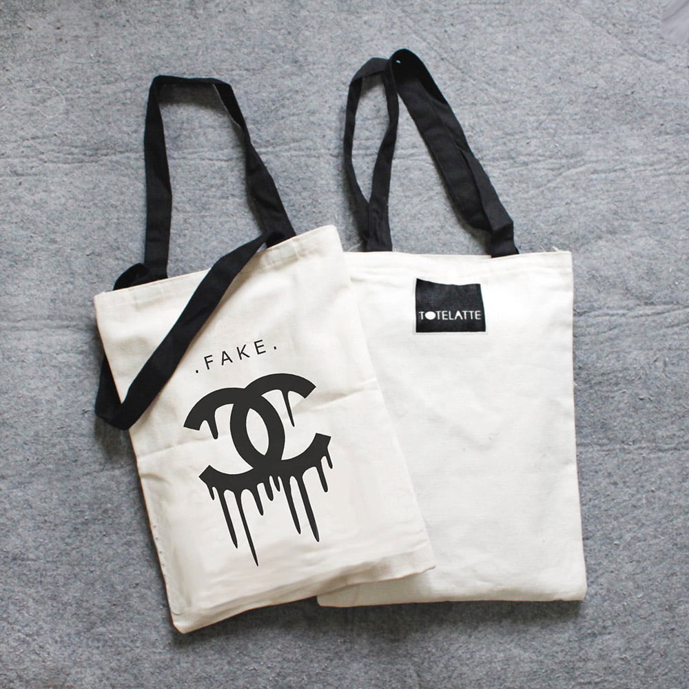 Geantă canvas - model tote cu mâner negru 2