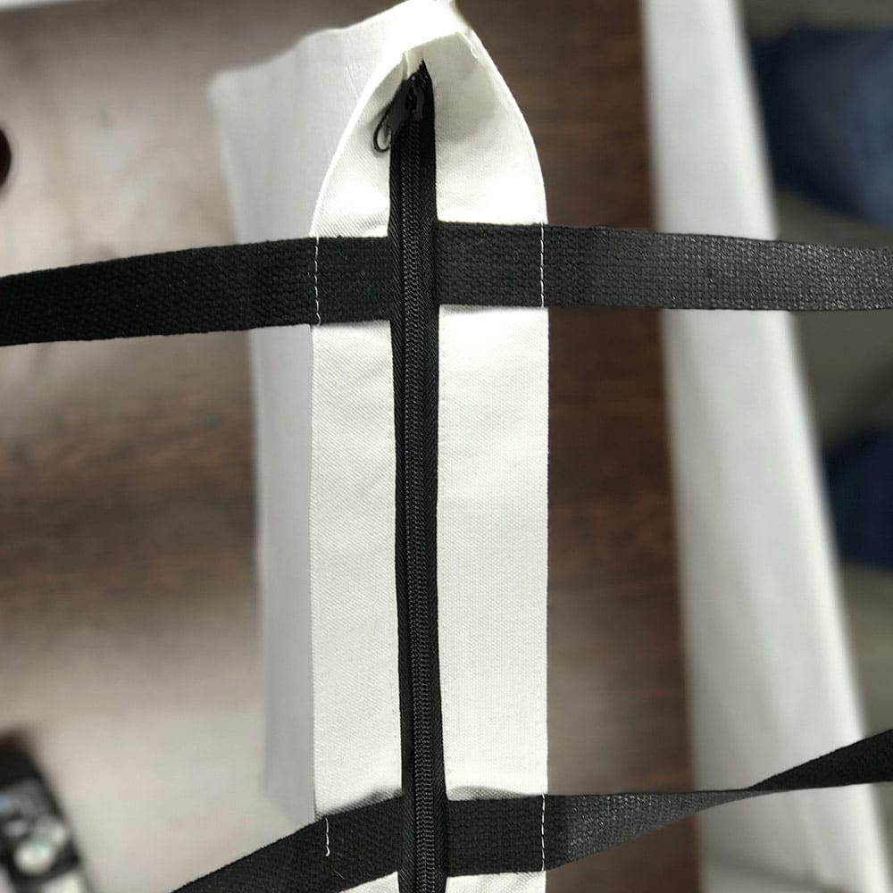 Geantă canvas - model tote cu mâner negru 3