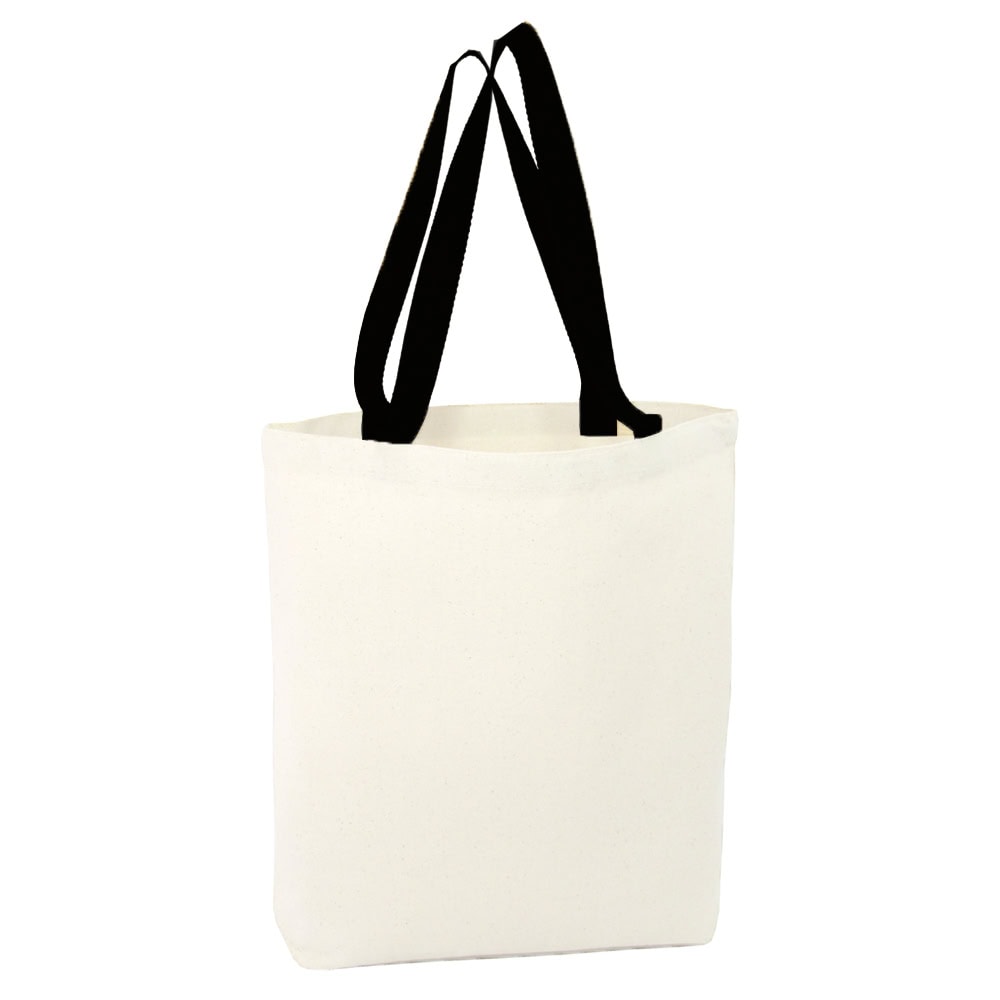 Geantă canvas - model tote cu mâner negru 5
