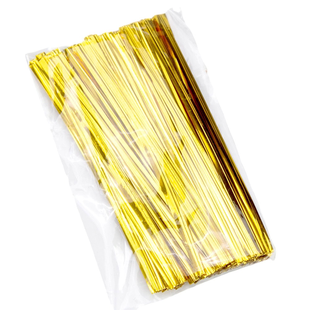 Legături plastic 10cm - auriu 4 - craftup.ro
