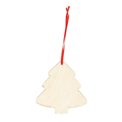 Ornament brad din lemn – șnur roșu 3