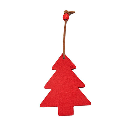 Ornament de brad textil – roșu (set 10 buc) 1