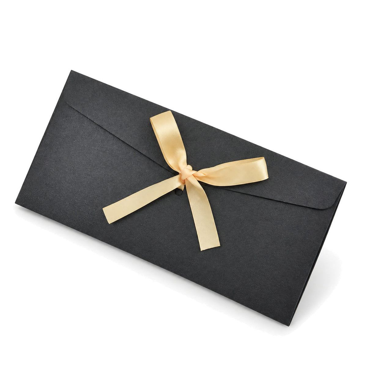 Plicuri sidefate cu fundiță din satin - negru (set 10 buc) - CraftUp