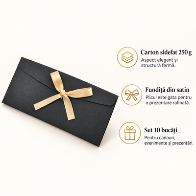 Plicuri sidefate cu fundiță din satin - negru (set 10 buc), avantaje - CraftUp