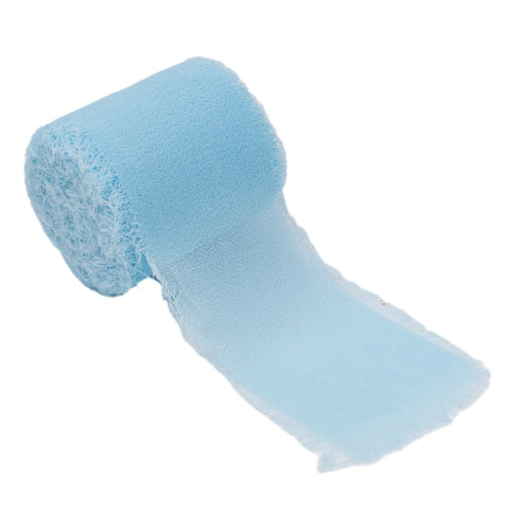 Panglică textil cu margini nefinisate - bleu - 4cm x 5m 1 - crafup.ro