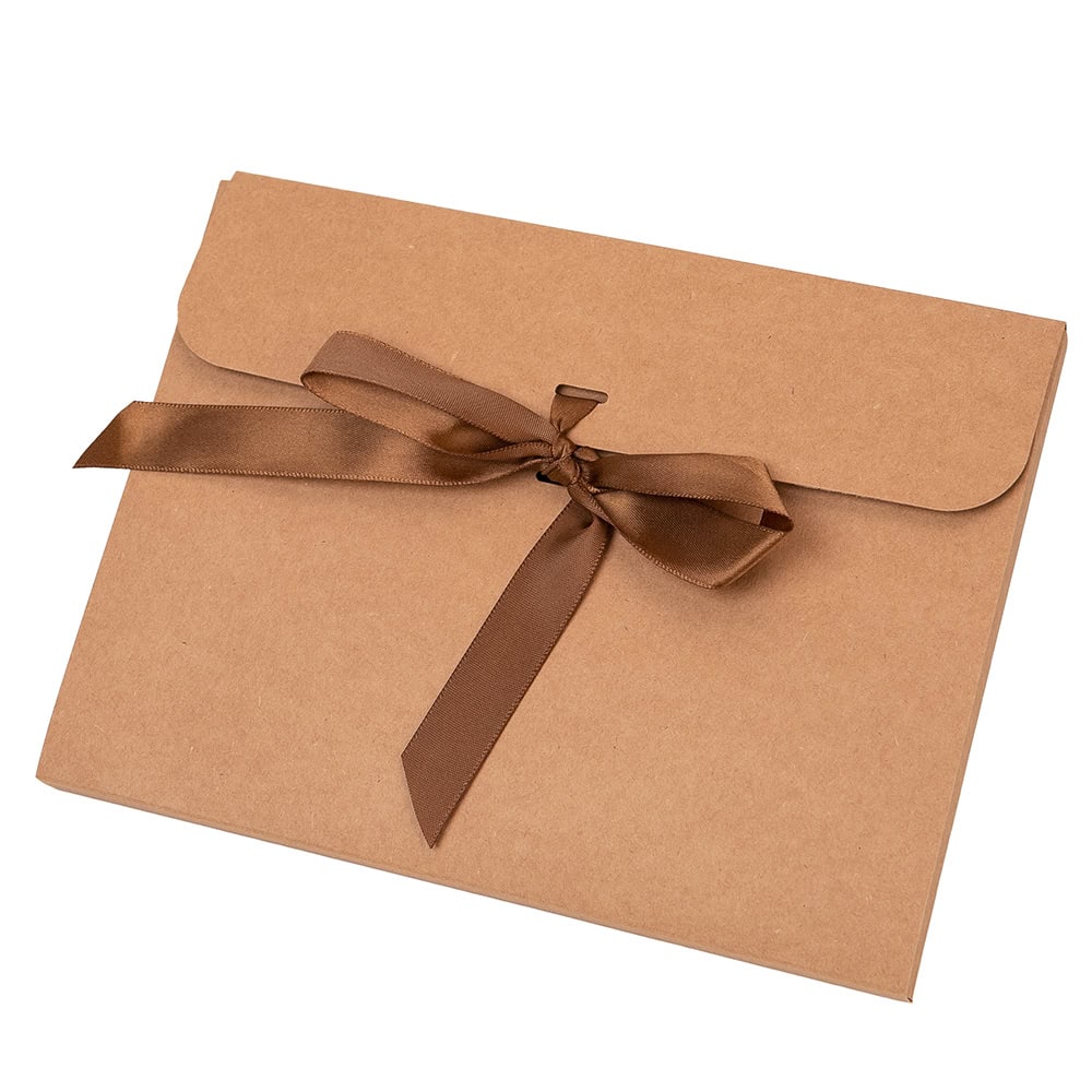 Plic hârtie cu panglică - kraft (set 50 buc) 1 - craftup.ro