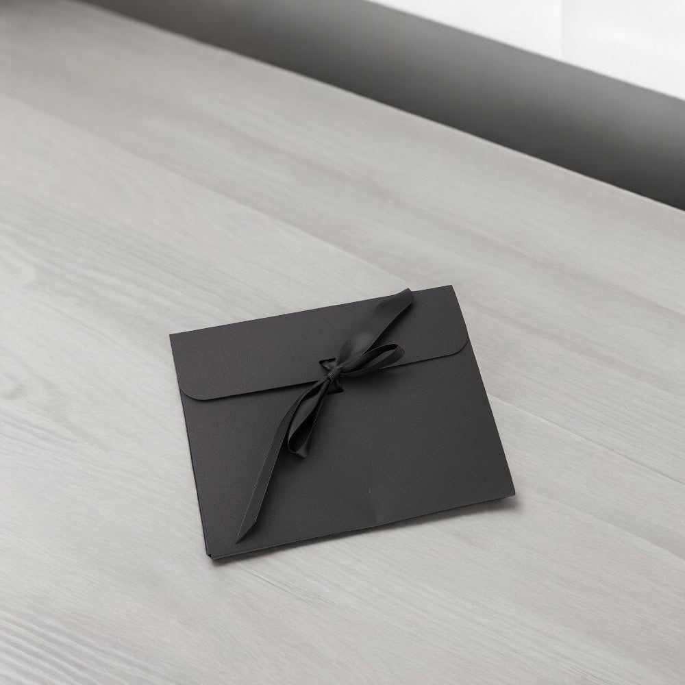 Plic hârtie cu panglică - negru (set 50 buc) 2 - craftup.ro