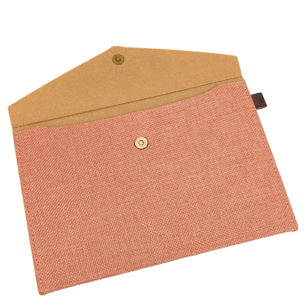 Plic textil cu capsă magnetică - roz - 23x16.5cm 4 - craftup.ro