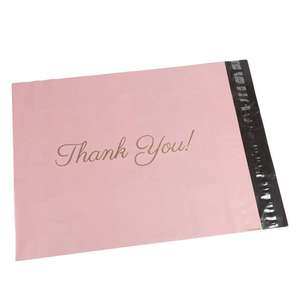 Plicuri curierat cu mesaj Thank You - roz (set 100 buc) 1