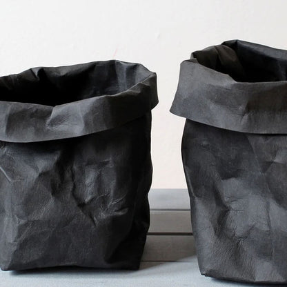 Pungă hârtie pliabilă și rezistentă la apă – negru 2 - craftup.ro