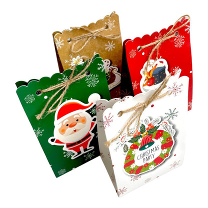 Pungi Crăciun cu sfoară iută mix 4 modele 3D (set 24 buc) 7x11.5x18cm 4 - craftup.ro