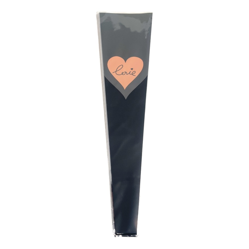 Pungi din plastic pentru flori model inimă - negru (set 30 buc) 1 - craftup.ro