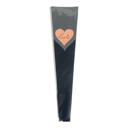Pungi din plastic pentru flori model inimă - negru (set 30 buc) 1 - craftup.ro