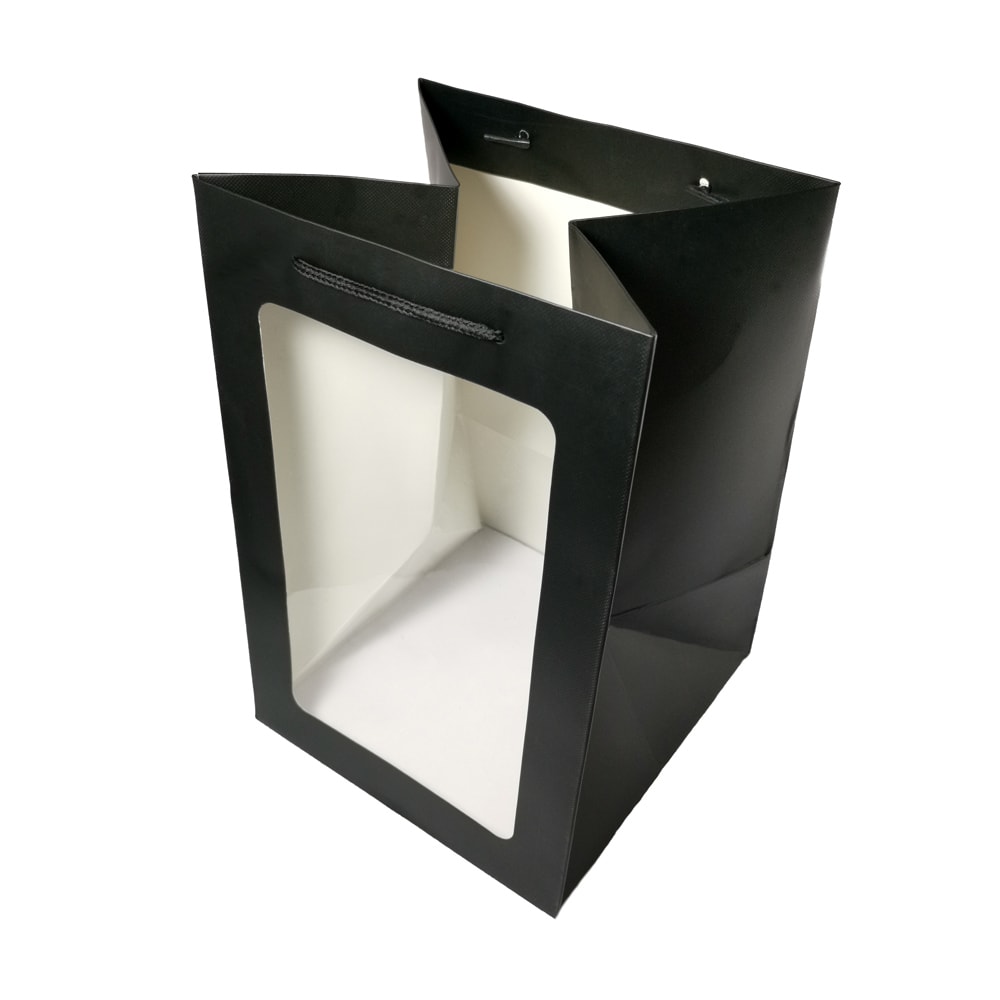 Pungi hartie cu fereastra - negru - craftup.ro