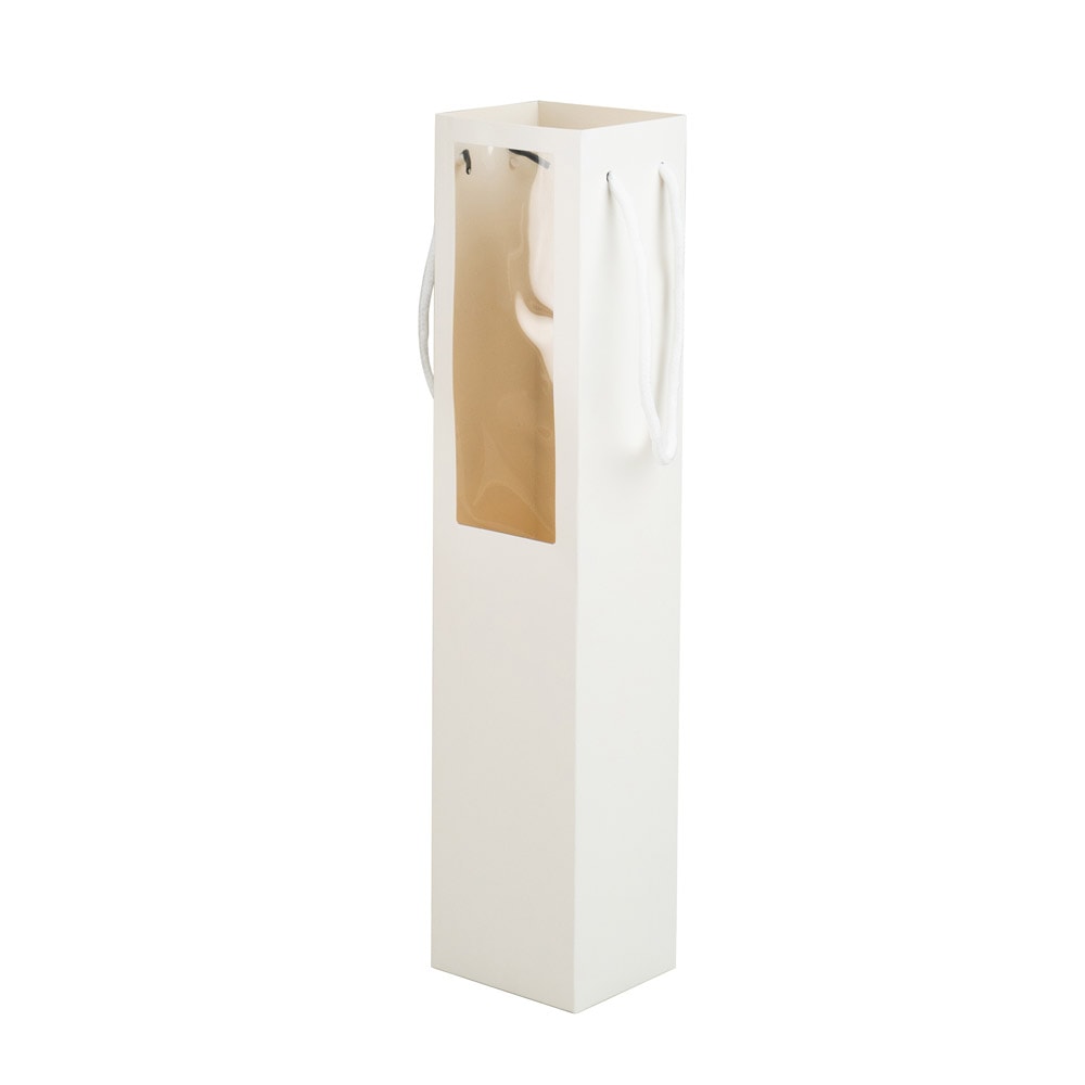 Pungi hârtie înalte cu fereastră si mâner - alb (set 12 buc) 3 - craftup.ro