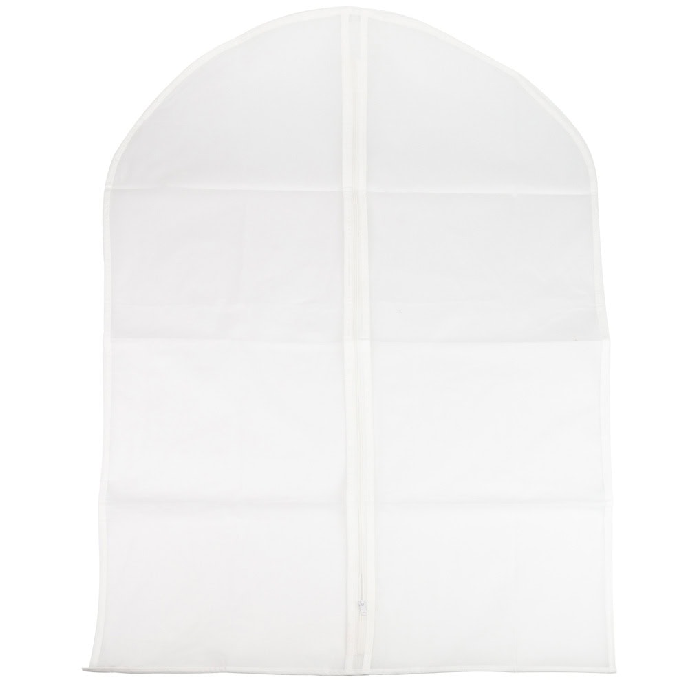 Pungi plastic groase cu fermoar pentru haine - alb mat 1 - craftup.ro