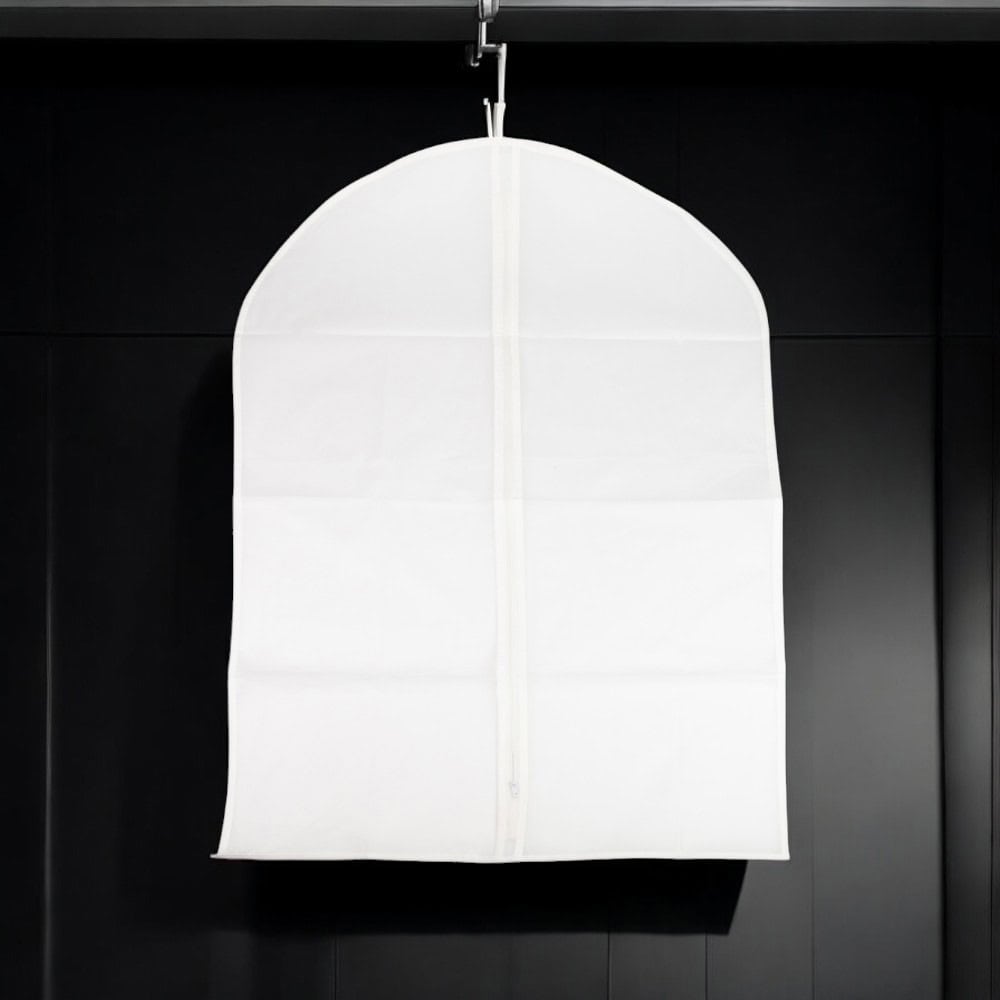 Pungi plastic groase cu fermoar pentru haine - alb mat 2 - craftup.ro