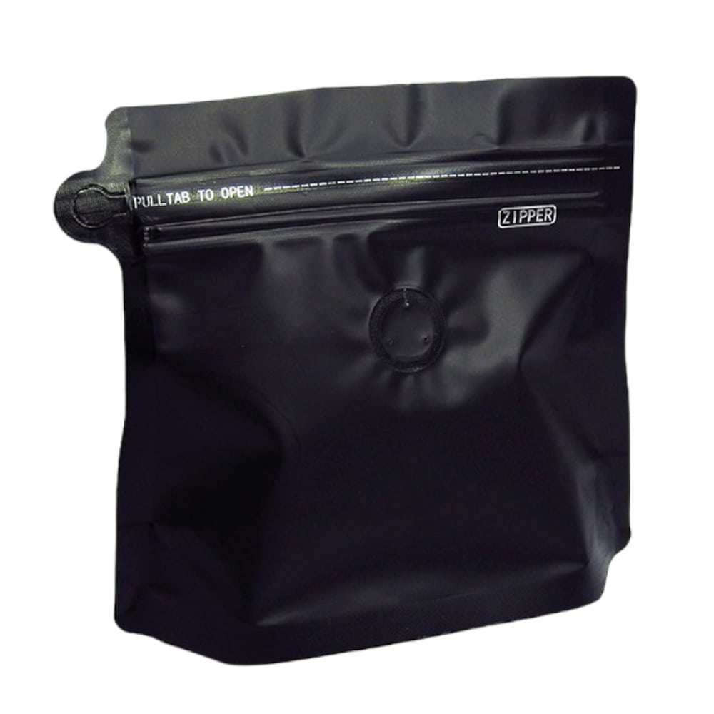 Pungi stand-up model pouch cu valvă și fermoar - negru (set 50 buc) 20x17+4cm 1 - craftup.ro