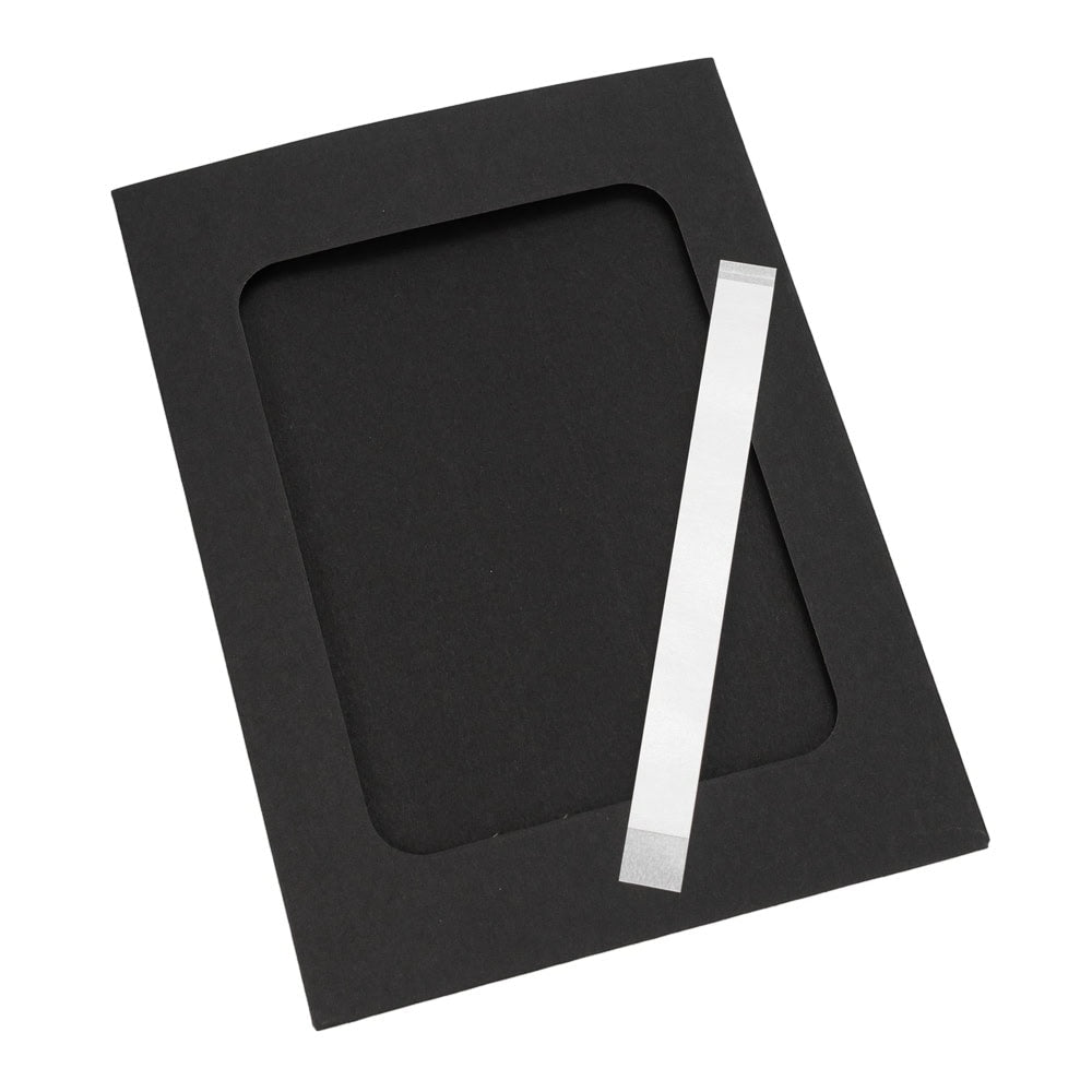 Ramă foto dreptunghiulară din hârtie cu bandă adezivă - negru (set 10 buc) 1 - craftup.ro