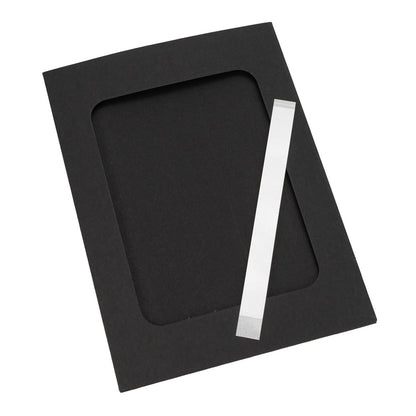 Ramă foto dreptunghiulară din hârtie cu bandă adezivă - negru (set 10 buc) 1 - craftup.ro
